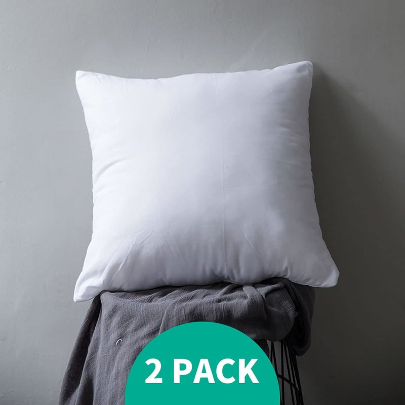 APSMILE Organic 20x20 Feather Down Throw Pillow Inserts Set of 2, 100% Cotton Fabric, Soft Fluffy Square Decorative Pillow Form Core for Sofa, Bed, Couch, Cushion Sham Stuffer - Image 2
